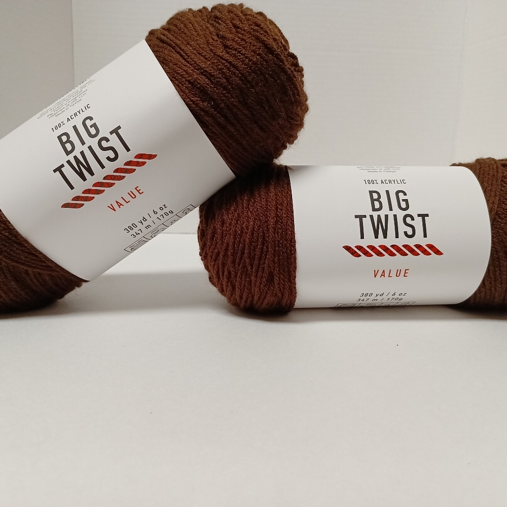 Big Twist Chocolate Brown Yarn 2 Skeins